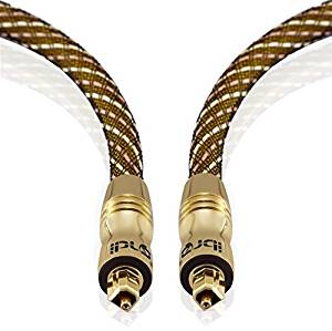 2m Master Gold Optical TOSLINK Digital Audio Cable - Suitable for PS3 PS4 PS5, Sky, Sky HD, LCD, LED, Plasma, Blu-ray, Home Cinema Systems, AV Amps